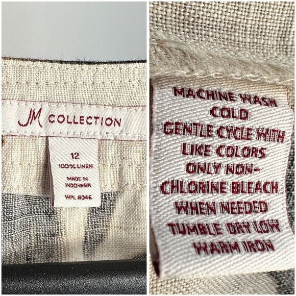 JM Collection 100% Linen Printed Shirt Top NWT US 12 - Picture 2 of 3